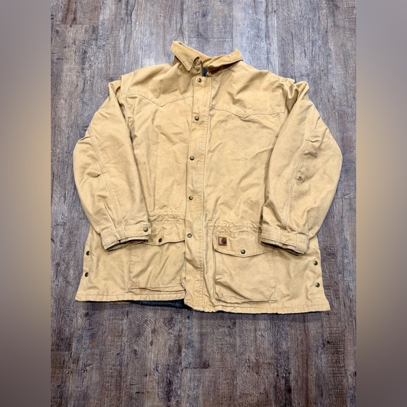 Carhartt Other - Vintage Carhartt C52 Blanket Lined Tan Canvas Chore Work Jacket Coat | 4XL Tall